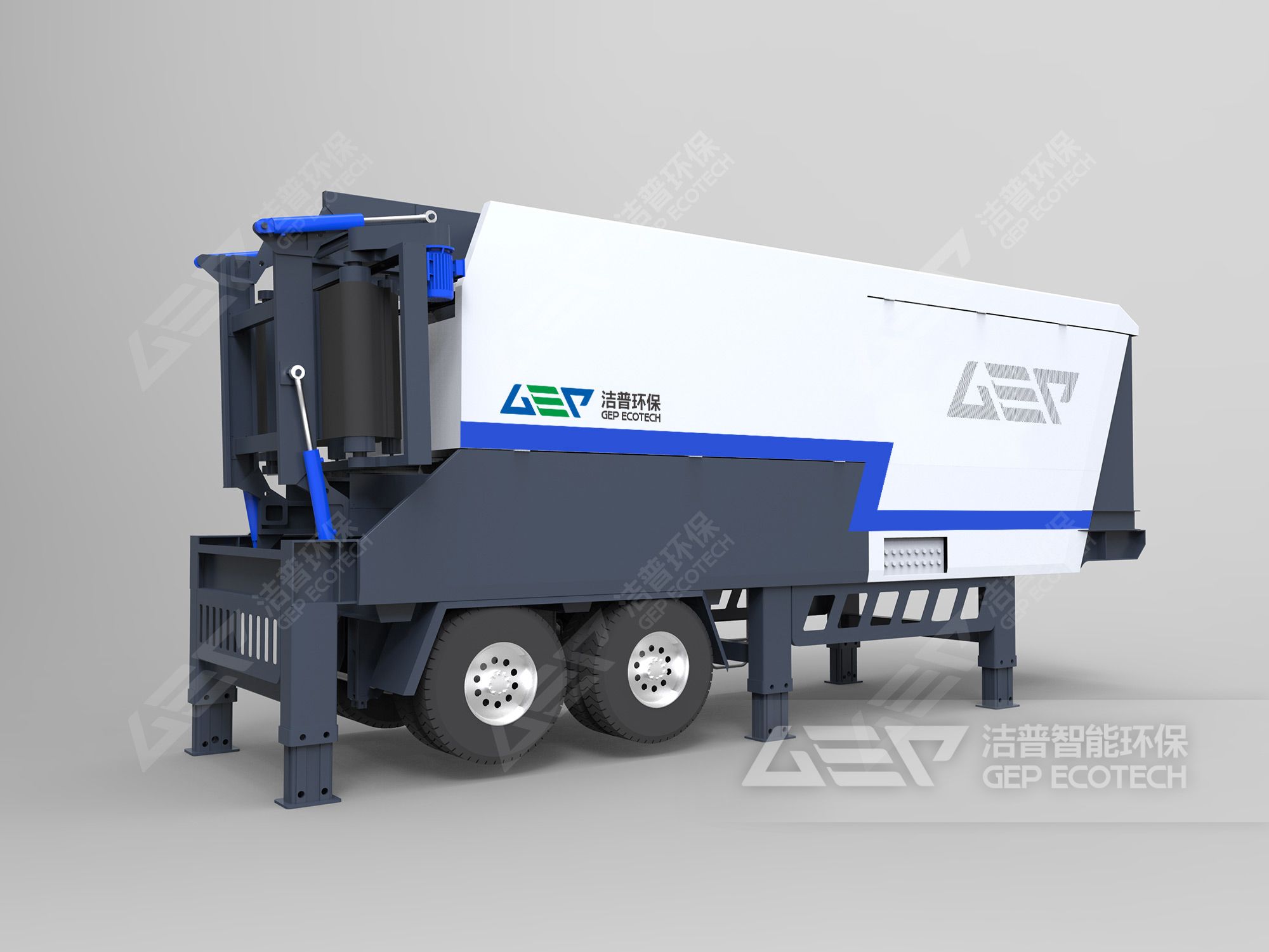 移动固废垃圾破碎机