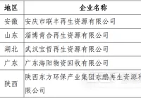 最新！符合废纸、废塑料、废旧轮胎、废旧动力蓄电池综合利用行业规范条件的企业名单