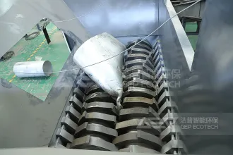 双轴剪切式撕碎机能破碎钢管吗？